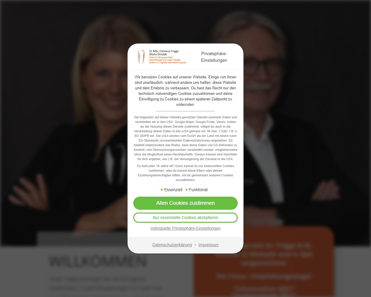 Zentrum für Zahngesundheit und Implantologie <br> Dr. Clemens Frigge MSc <br> Marta Dinstak <br>MVZ GmbH