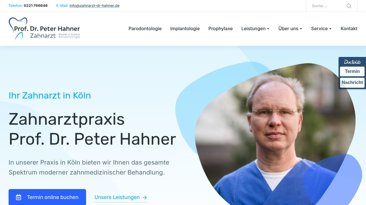 Startpagina van de website van Herr Dr. Peter Hahner, MSc