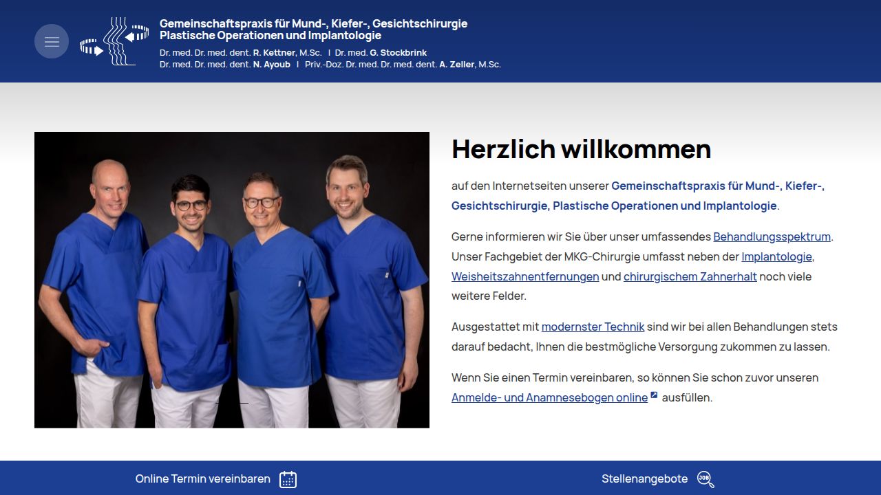 Startpagina van de website van Dr. Dr. R. Kettner Dr. Dr. H. L&uuml;rkens Dr. Dr. M. Erbe Dr. Dr. A.-D. Gerner
