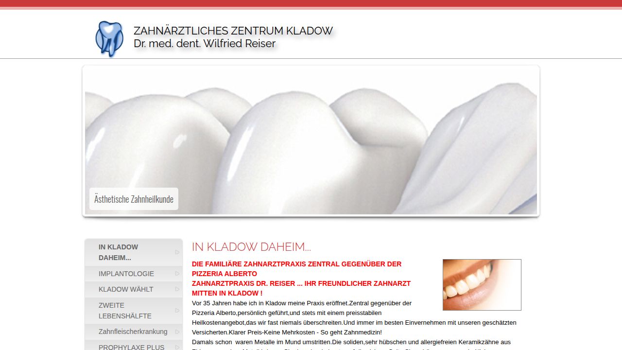 Home page of the website of Dr. Wilfried Reiser