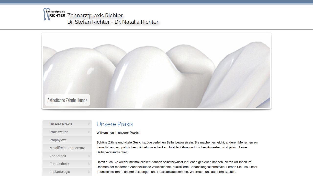 Startpagina van de website van Herr Dr. Stefan Richter