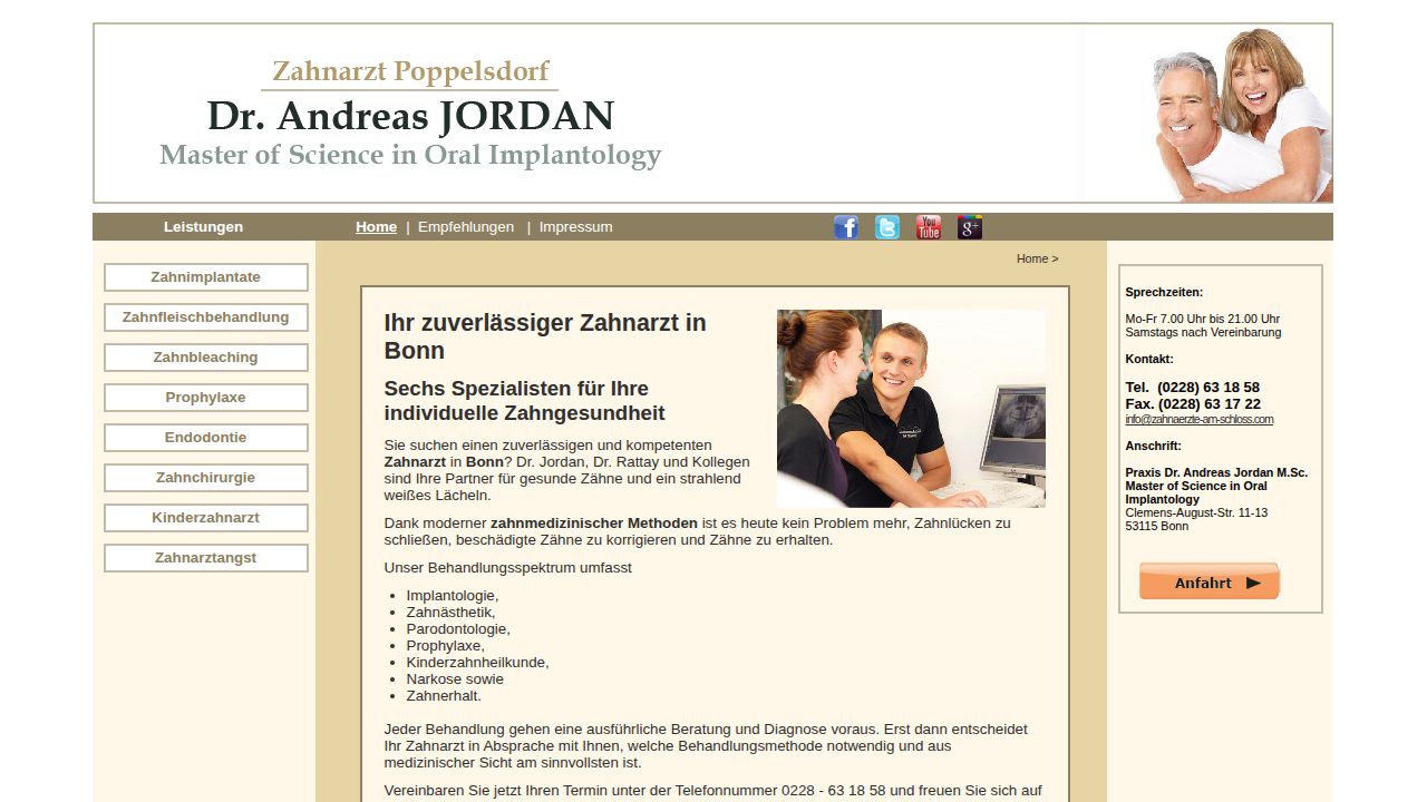 Herr Dr. Andreas Jordan internet sitesinin ana sayfası
