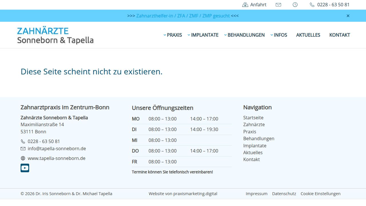Startpagina van de website van Herr Dr. Michael Tapella und Dr. Iris Sonneborn