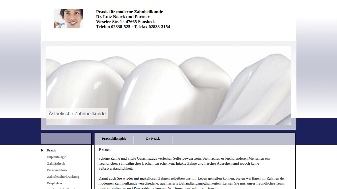 Dr. Lutz Noack internet sitesinin ana sayfası