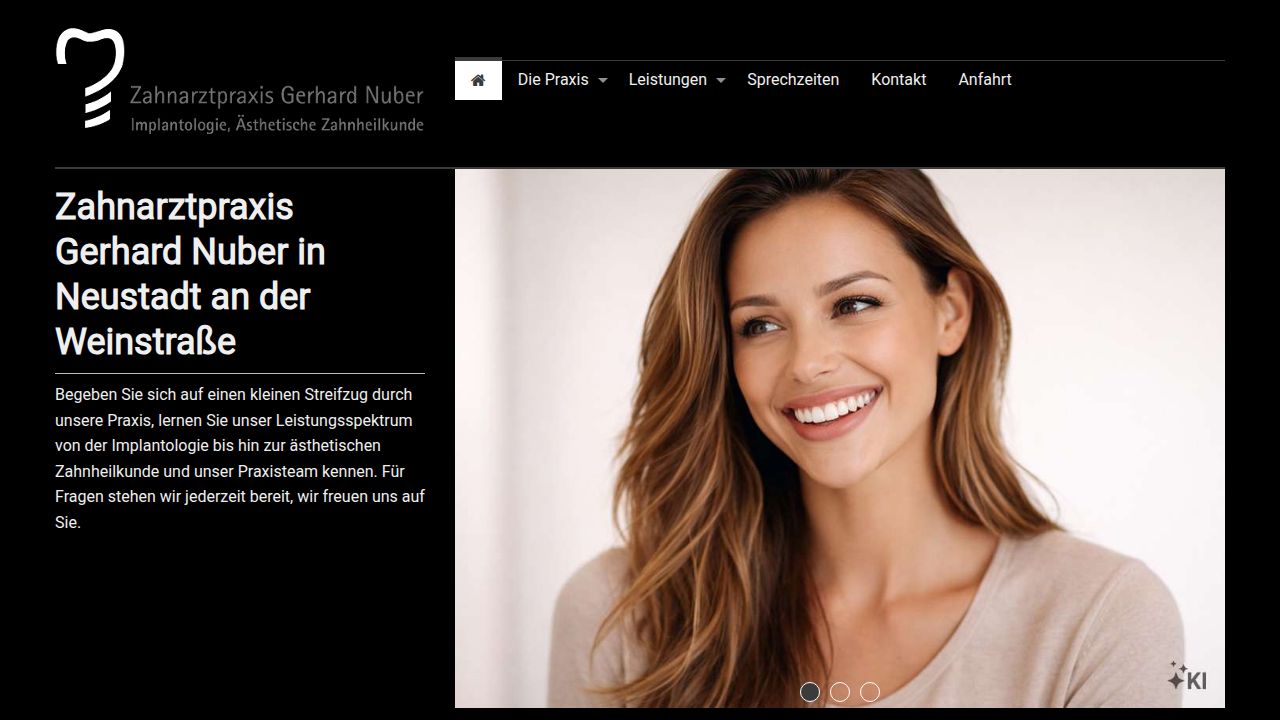 Startpagina van de website van Gerhard Nuber