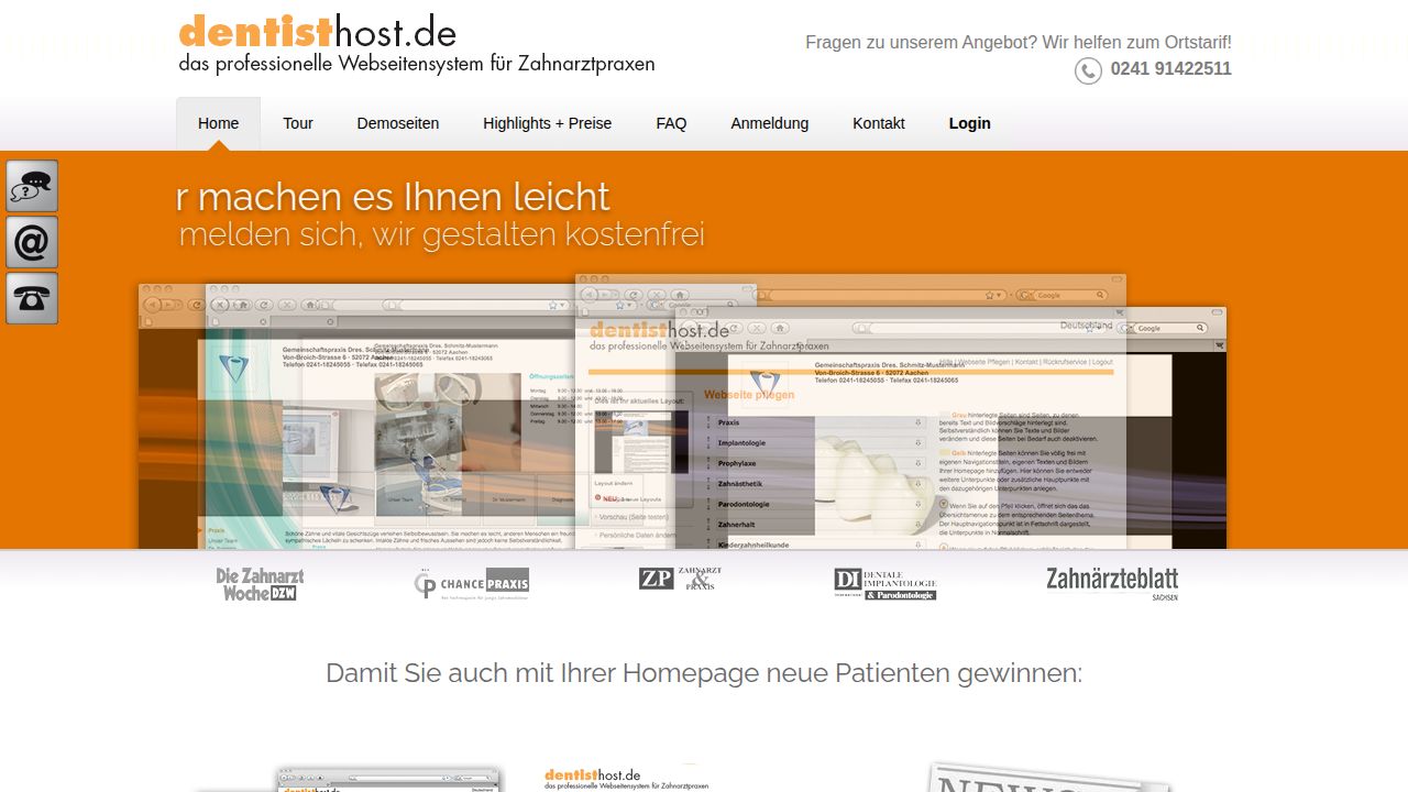 Startseite der Internetseite von Zahnarztpraxis Dr. Ralf Wolter