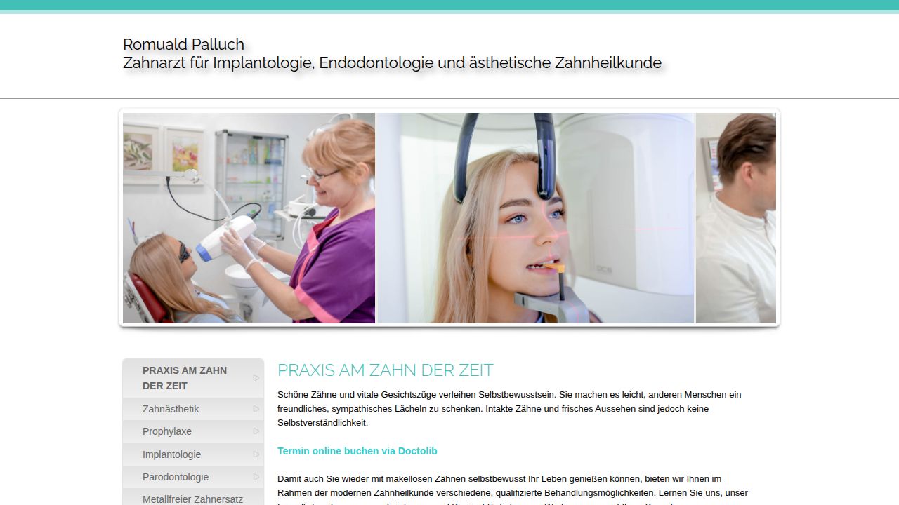 Startpagina van de website van Romuald Palluch
