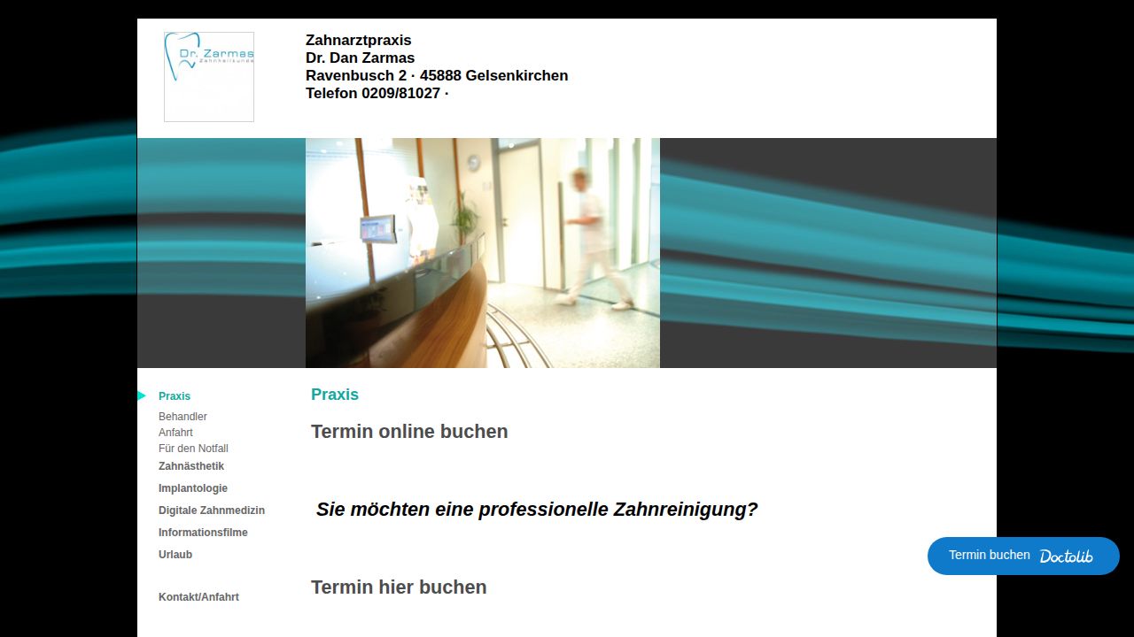 Startpagina van de website van Dr. Dan Zarmas