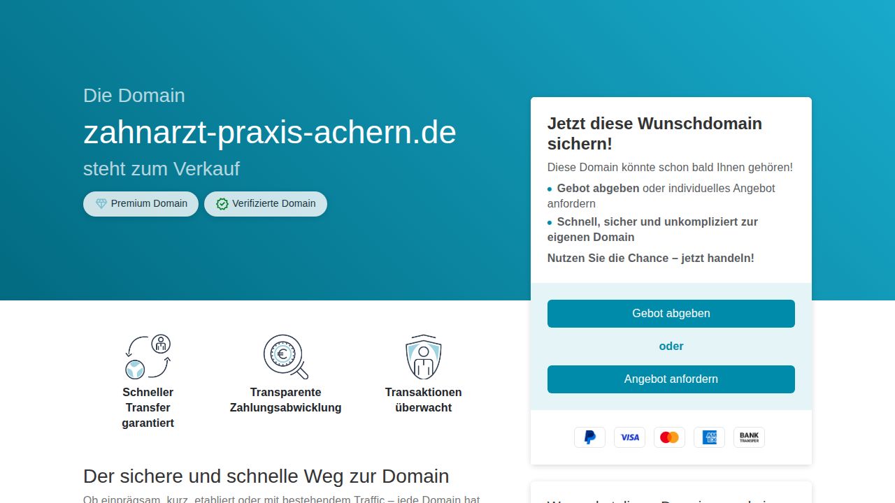 Startpagina van de website van Zahnarztpraxis Anette und Dieter Schmieg