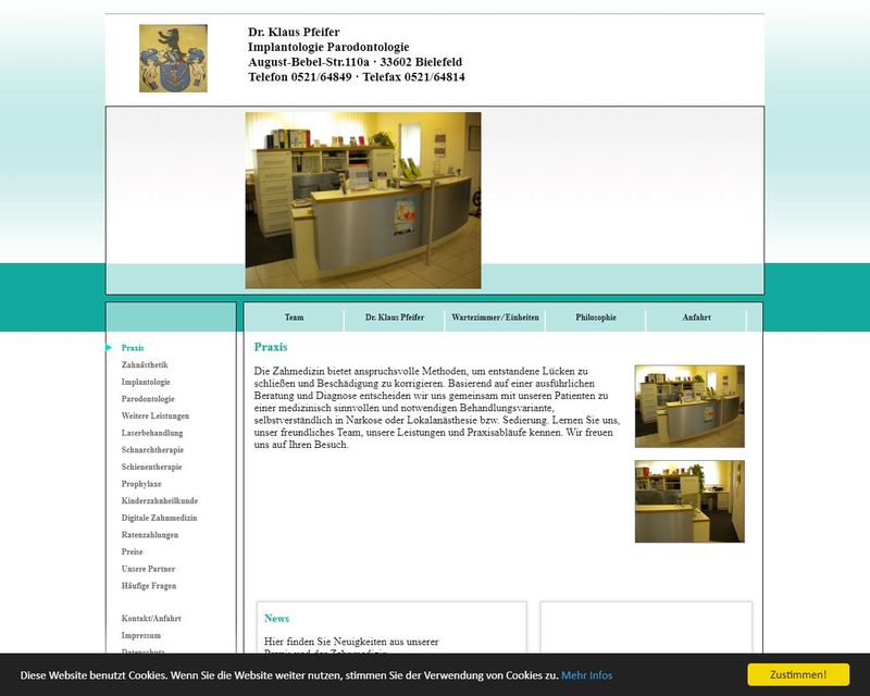 Startpagina van de website van Dr. Klaus Pfeifer