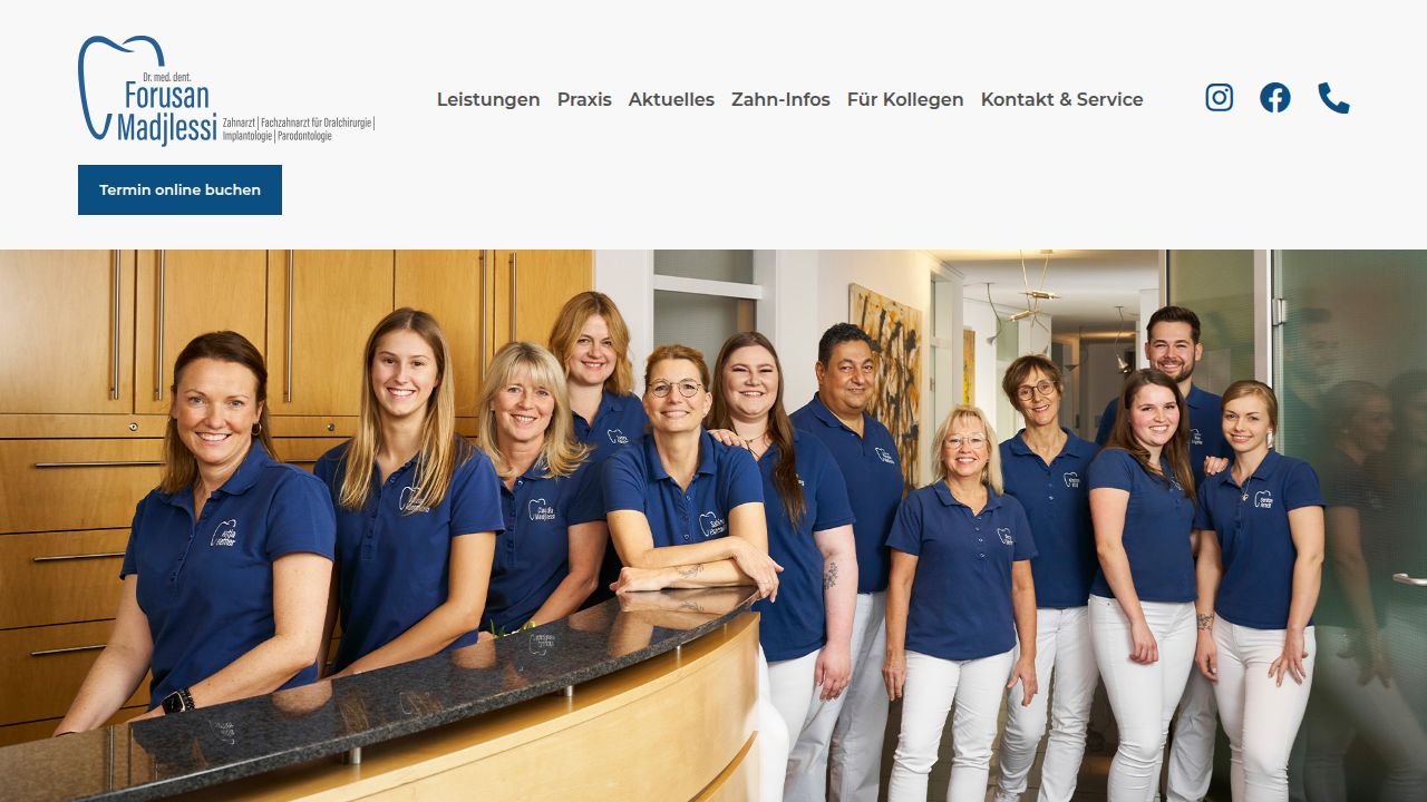 Startpagina van de website van Herr Dr. Forusan Madjlessi