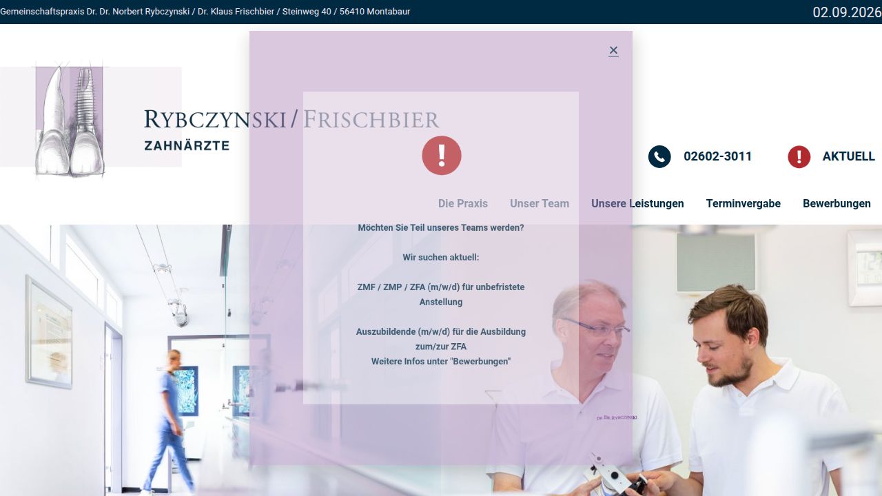 Startpagina van de website van Dr. Dr.  Norbert Rybczynski