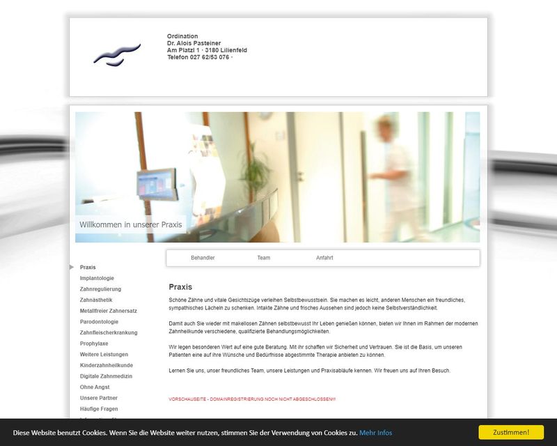 Startpagina van de website van Dr. Alois Pasteiner