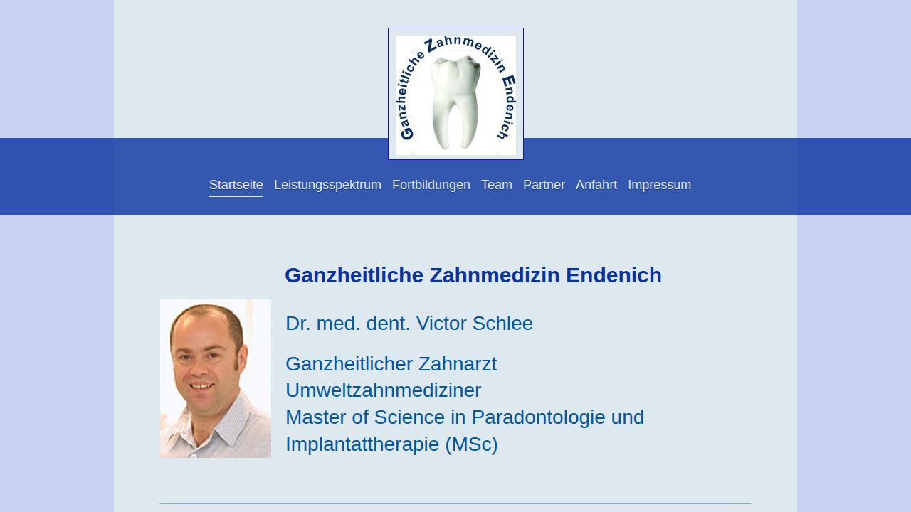 Herr Dr. Victor Schlee internet sitesinin ana sayfası