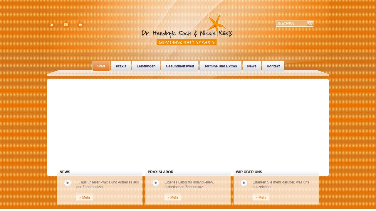 Startpagina van de website van Herr Dr. Hendryk Koch